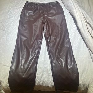 Brown leather pants